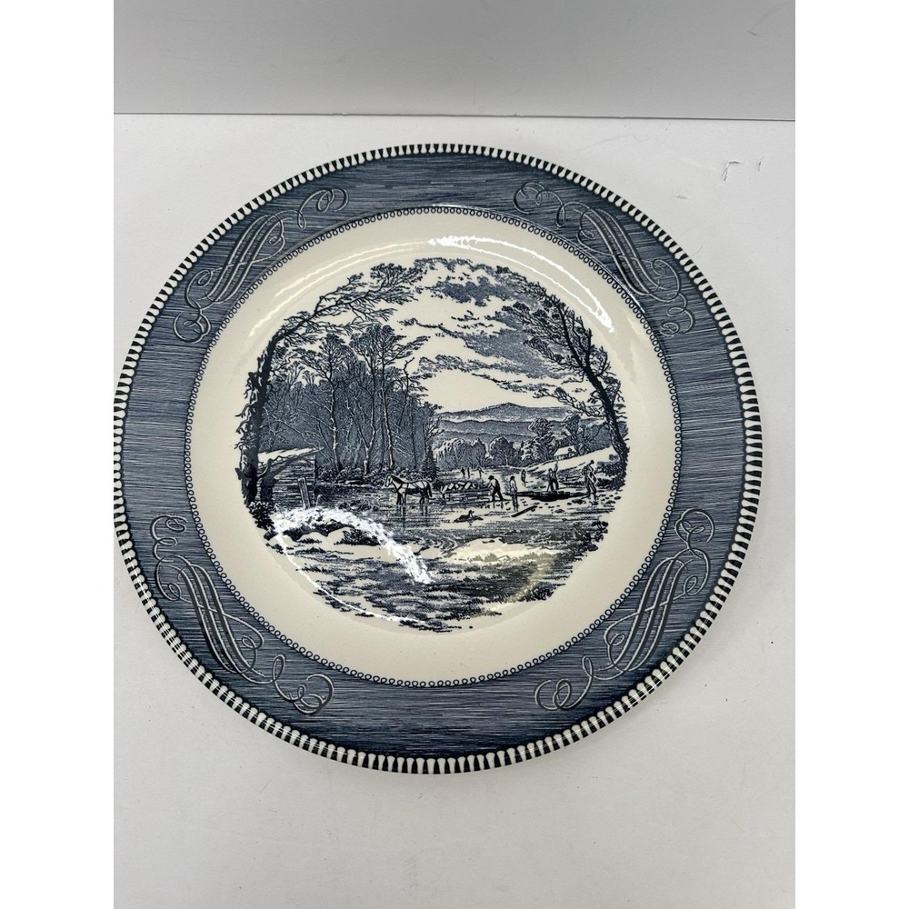 Currier And Ives Vintage 12" Serving Platter The Old‎ Grist Mill